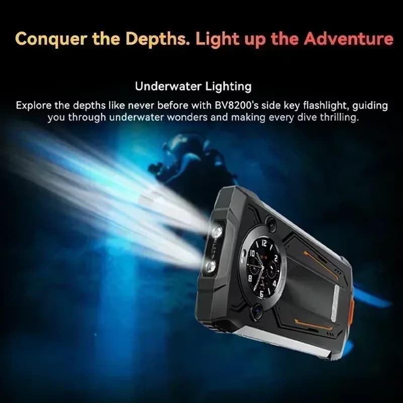 【عرض عالمي أول】هاتف بلاك فيو BV8200 المتين بشاشة 6.5 بوصة بدقة 2.4K ومعدل تحديث 120 هرتز، معالج هيليو G100، ذاكرة 12 جيجابايت + 256 جيجابايت، NFC، كشاف، نظام أندرويد 14 - 6