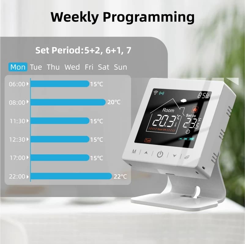 منزل ذكي ترموستات واي فاي تيا RF لاسلكي غلاية الغاز التدفئة جهاز التحكم عن بعد في درجة حرارة الغرفة القابل للبرمجة مع أليكسا جوجل - 2