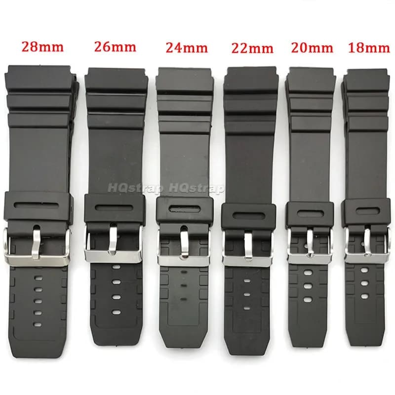 Silicone Strap for Casio 18mm 20mm 22mm 24mm 26mm 28mm Rubber Waterproof Watchband Students Electronic Sport Universal Wristband - 4