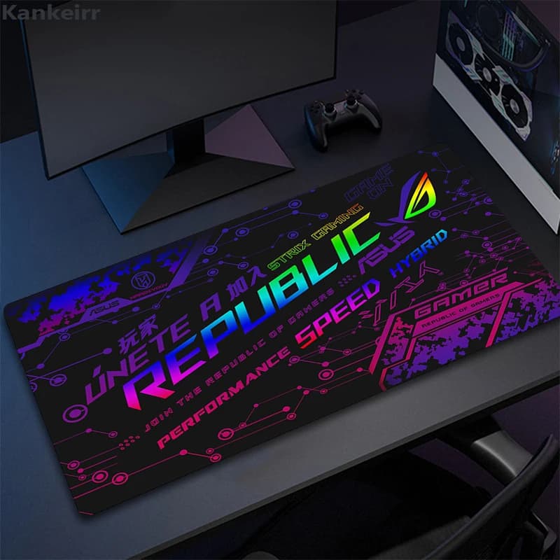Asus Rog Black Mause Pad Anime Mouse Mats Gaming Computer Desk Mat Mouse Carpet Pc Accessories Gamer Mouse Pad Speed Rubber Mat - 4