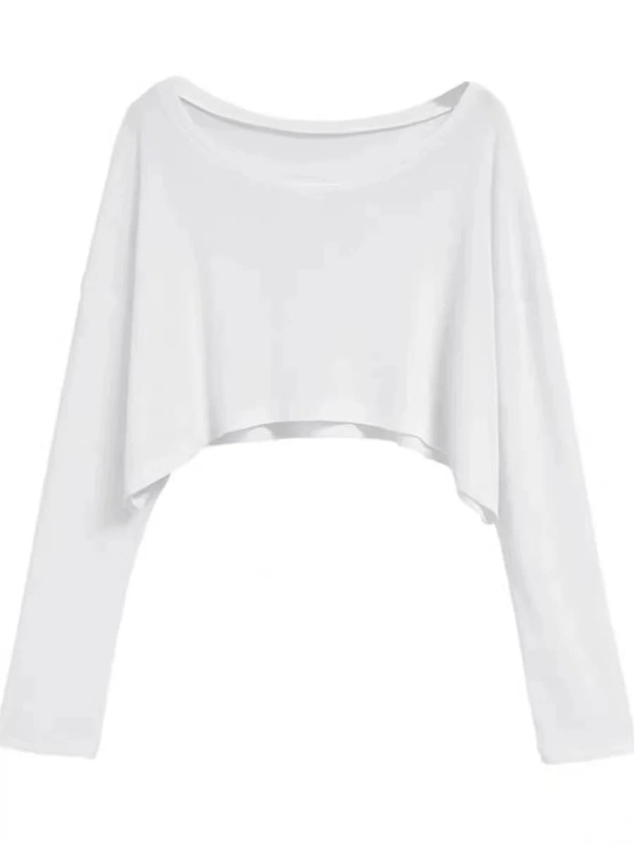 Loose Short Sleeveless Jazz Dance T-shirt Women's Hiphop Street Style Sun Protection Long Sleeve Top Thin Wide Leg Pants - 5