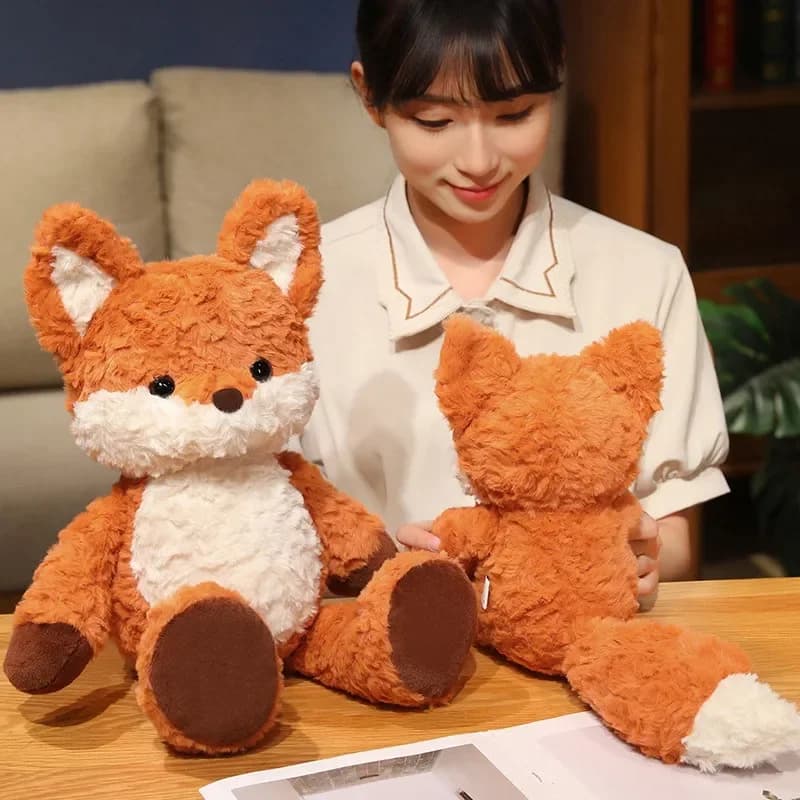 35cm/50cm Cute Fluffy Fox Plush Toy Soft Cartoon Orange Foxes Stuffed Doll Baby Appease Children Birthday Gift - 2
