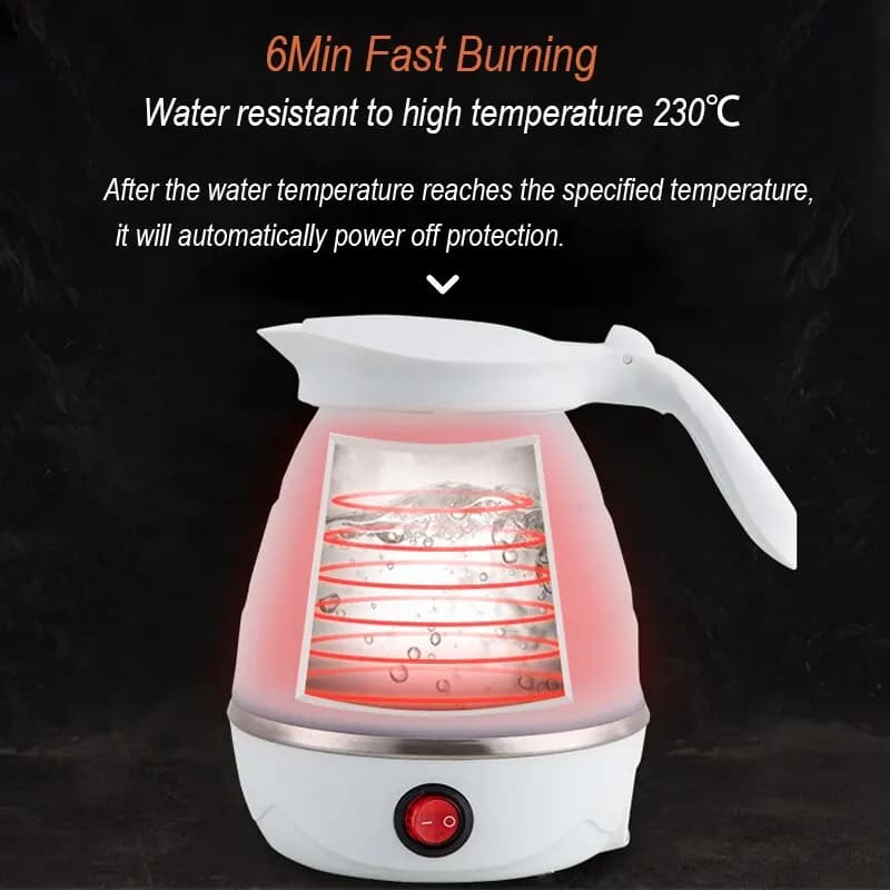 Foldable And Portable Teapot Water Heater 600ML Household Travel Electric Water Kettle 220V Kitchen Appliances Water Boiling Pot - 4