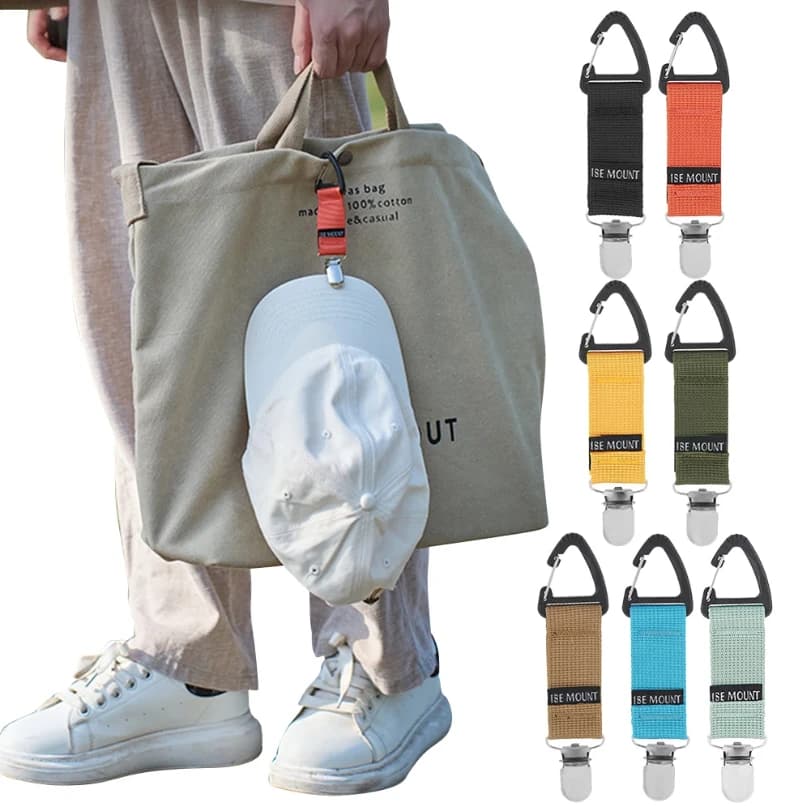 مشبك قبعة من القش للسفر في الهواء الطلق، مشبك حقيبة رفيق القبعة المحمولة، منظم القفازات الخارجية، حامل قبعة البيسبول، قبعات معلقة بحافة - 2