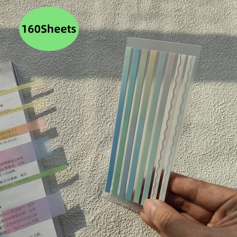 علامات صفحات لاصقة ملونة 160/180 قطعة، علامات ملفات مقاومة للماء، ملصقات فهرسة قابلة لإعادة الاستخدام - 5