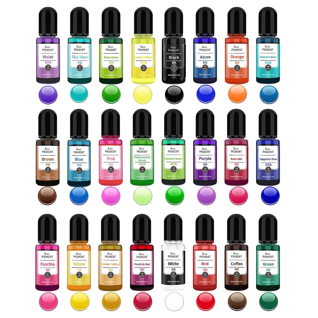 24 Colors 10ml/Bottle DIY Epoxy Resin Concentrated Crystal Gel Drop Toner For Silicone Mold Crafts Jewelry Dyeing Resin Pigment - 2