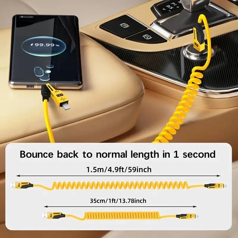 4 في 1 65 واط كابل شحن متعدد المنافذ USB نوع C شحن سريع كابل بيانات آيفون 16 15 شاومي سامسونج PD 27 واط كابل الإضاءة - 2