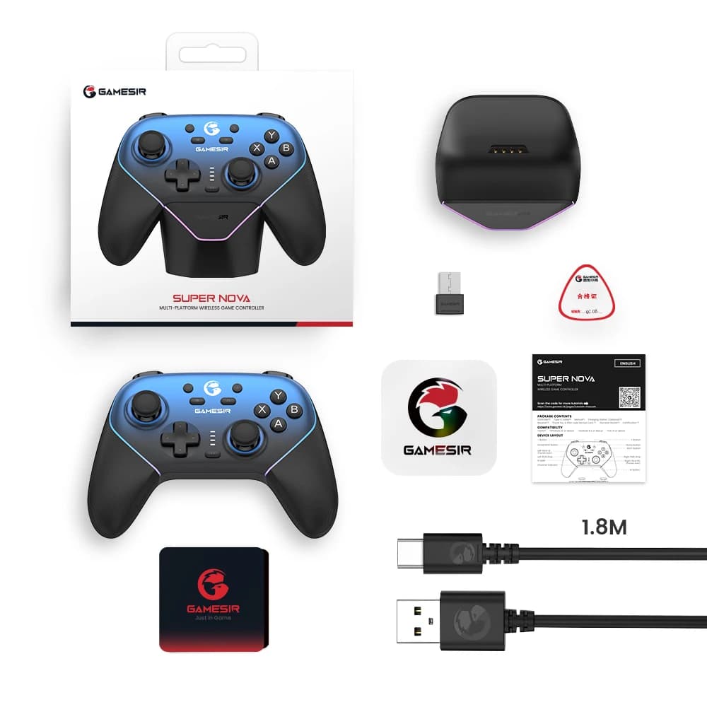 وحدة تحكم GameSir Super Nova اللاسلكية مع Bluetooth ومحطة شحن لأجهزة Nintendo Switch 2 وiPhone وAndroid وPC - 6