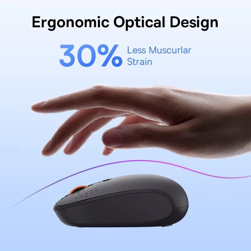 ماوس Baseus F01B لاسلكي بتقنية Bluetooth 5.0، دقة 1600 DPI، نقر صامت، متوافق مع MacBook والأجهزة اللوحية والكمبيوتر المحمول، إكسسوارات ألعاب الكمبيوتر، ماوس 2.4G - 3