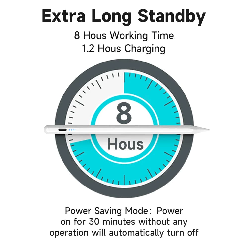 قلم ستايلس عالمي للهواتف الذكية والأجهزة اللوحية، متوافق مع أندرويد وآيفون وآيباد، بأطراف قلم رصاص - 6