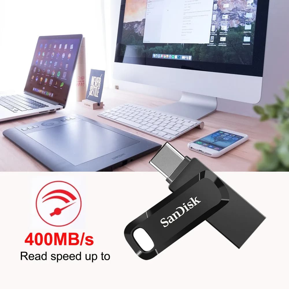 SanDisk Ultra Dual Drive Go USB Type-C USB 3.2 بسعة 64 جيجابايت و128 جيجابايت و256 جيجابايت و512 جيجابايت و1 تيرابايت، فلاش درايف، فلاش ديسك بسرعة تصل إلى 400 ميجابايت/ثانية - 5
