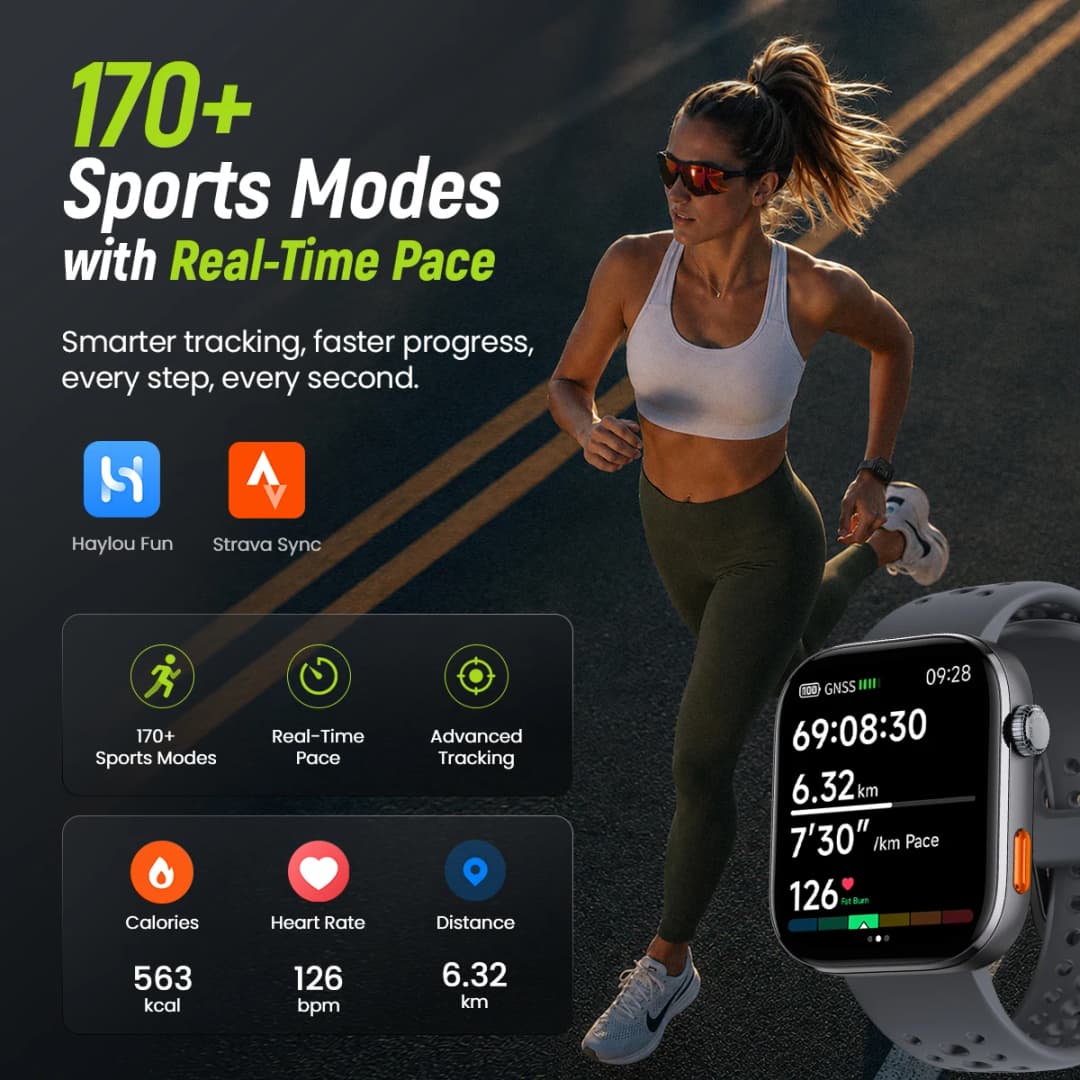HAYLOU Watch Hyper Smartwatch 1.97" AMOLED Display Supports Dual-Band GPS Compass Offline Maps Message Reply Smart Watch 5ATM - 4