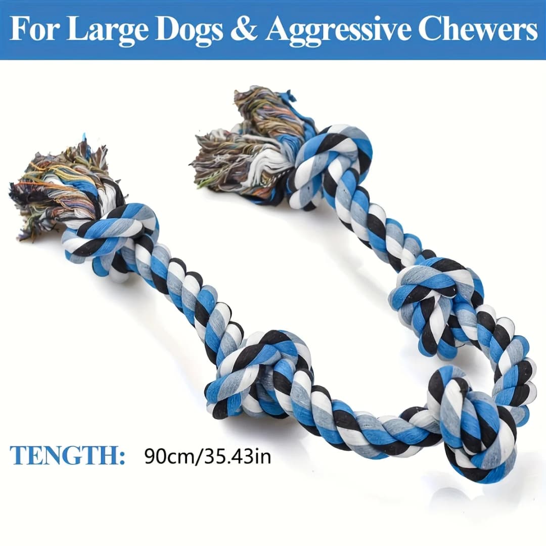 1pc Heavy-Duty Dog Rope Toy with Teeth Cleaning & Chewing - Extra Long Rope -Durable Chew Toy for Teeth Cleaning dog accessories - 5