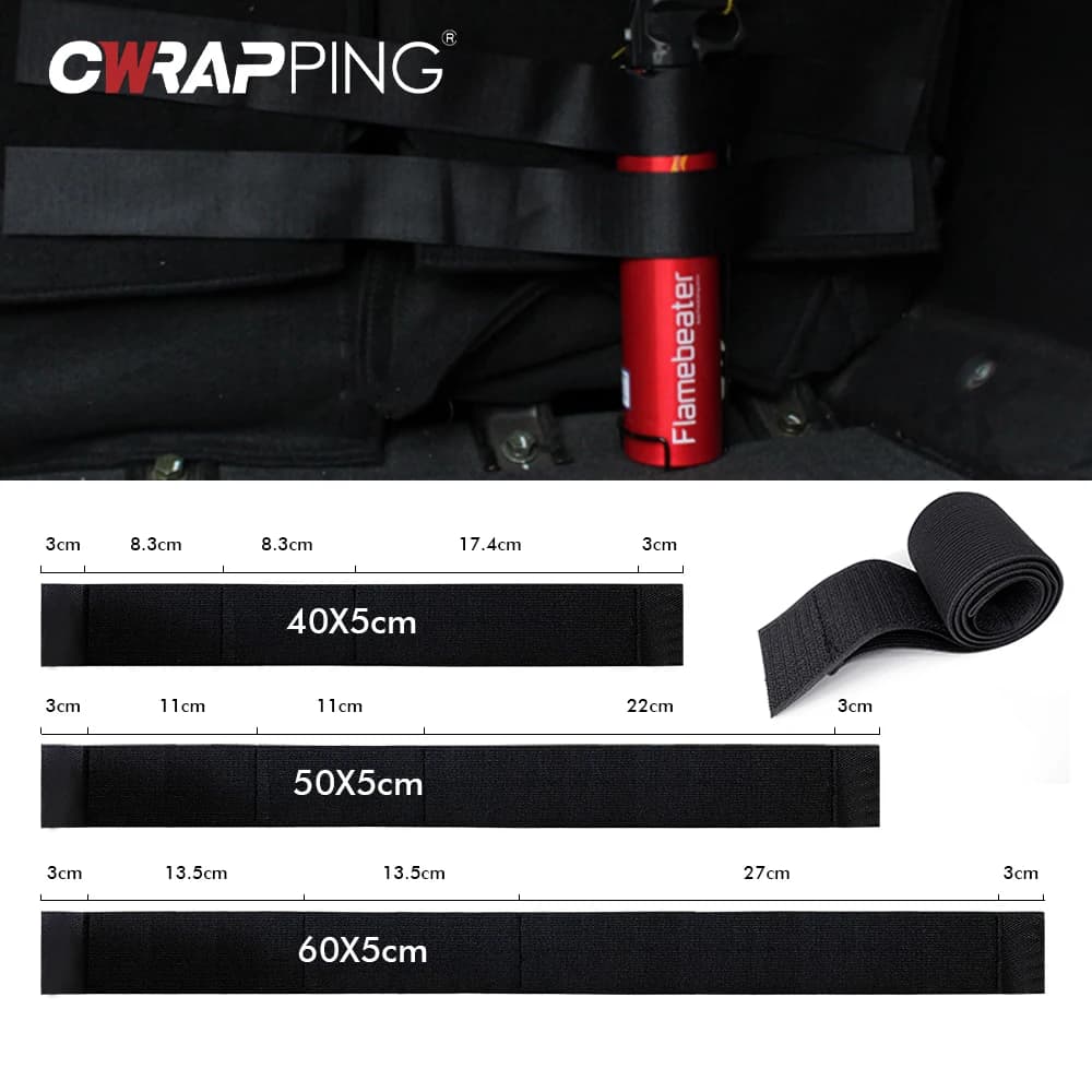 Car Trunk Organizer Firm Nylon Magic Tape Stowing Tidying Fixed Belt Auto Tools Storage Fixing Belt Fire Extinguisher Storage - 6