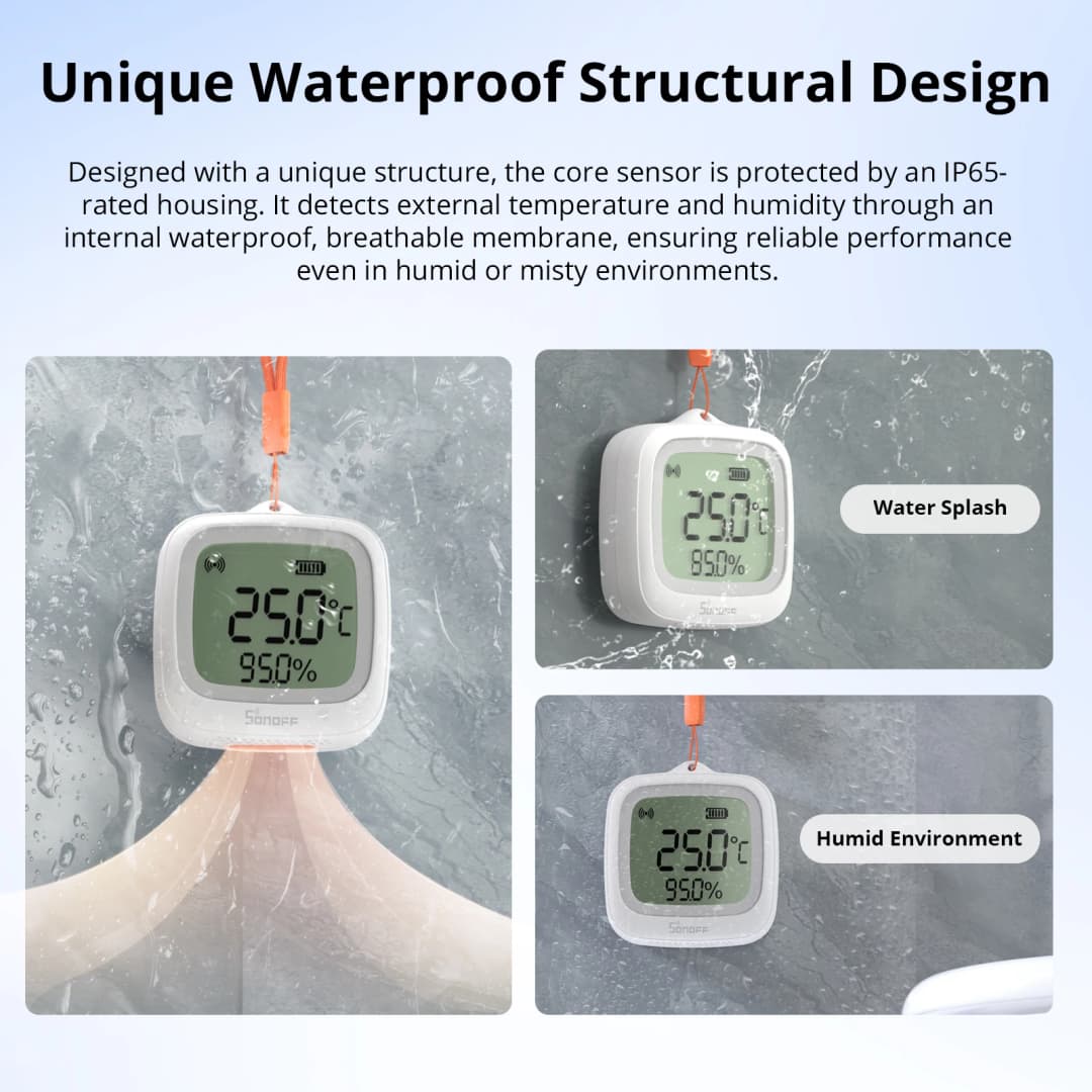 SONOFF SNZB-02WD IP65 Zigbee LCD Smart Temperature Humidity Sensor Waterproof Work with Alexa Google Home Need Sonoff Zigbee Hub - 5