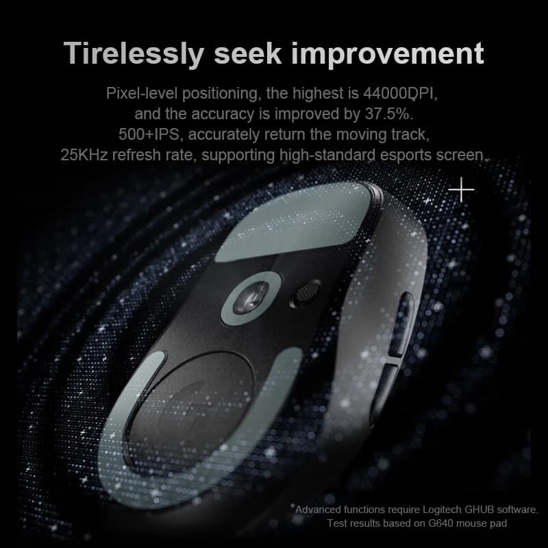 ماوس الألعاب اللاسلكي Logitech G GPW 4 Eagle Eye، الجيل الرابع من GPW للرياضات الإلكترونية، ماوس ميكانيكي ثنائي الوضع مريح وخفيف الوزن للغاية، G - 6