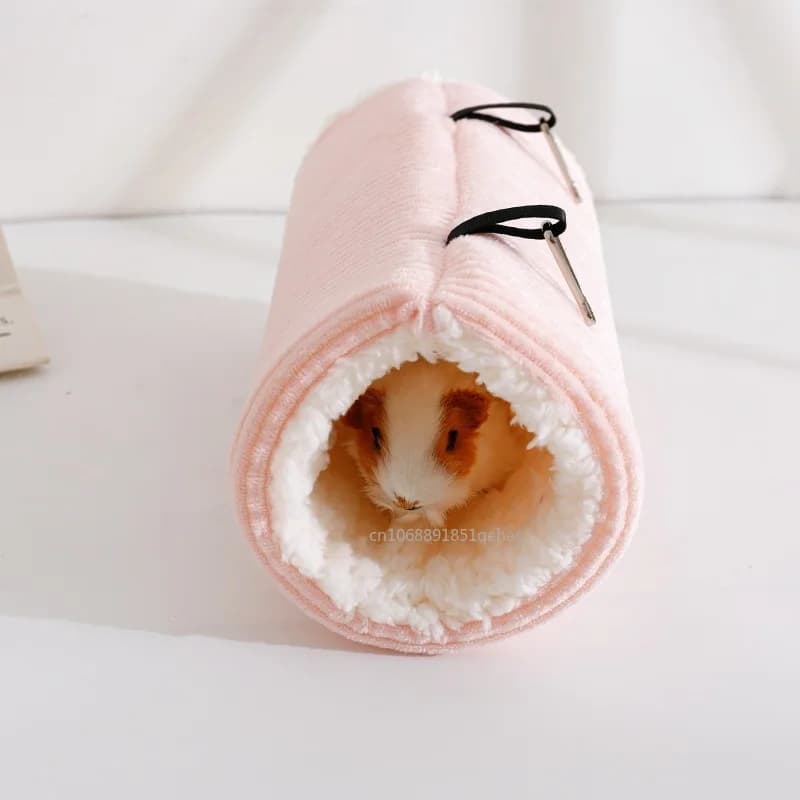 Hamster Tunnel Hammock for Small Animals Warm Squirrel Hedgehog Rabbit Chinchilla Bed Cage Plush House Nest Hamster Accessories - 4