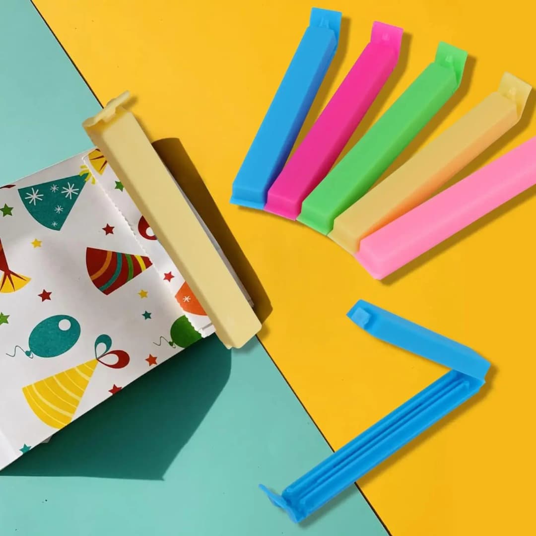 10/5PCS Portable Kitchen Storage Food Snack Seal Sealing Bag Clips Sealer Clamp Plastic Tool Kitchen Accessories Food Bag Clips - 6