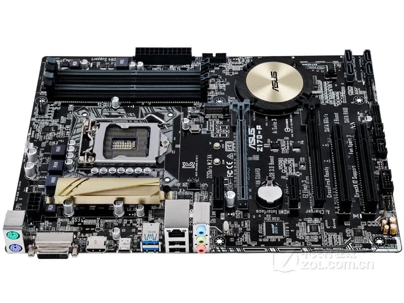 لوحة أم مستعملة Asus Z170-P، شريحة Z170، مقبس LGA 1151، معالجات i7/i5/i3، ذاكرة DDR4 64 جيجابايت، M.2 SATA3، USB3.0، ATX، للجيل السادس أو السابع - 5