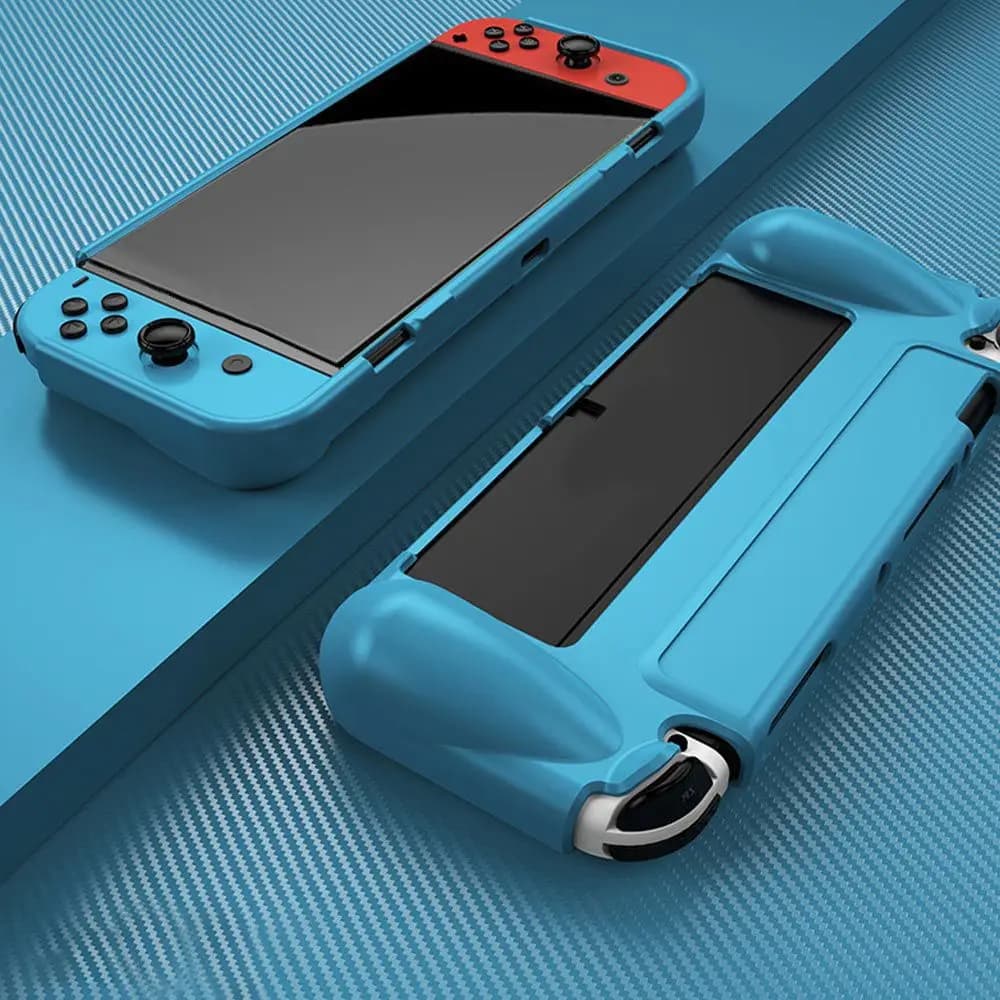 حافظة واقية لنينتندو سويتش OLED ، غلاف من السيليكون الناعم ، ملحقات وحدة التحكم في الألعاب ، الجلد - 3