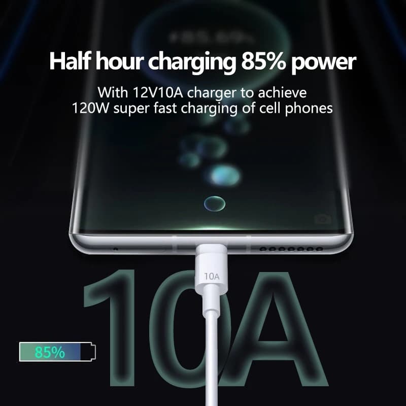 3PCS 100W 10A USB Type C USB Cable Super Fast Charing Line for Xiaomi Samsung Huawei Honor Quick Charge USB C Cables Data Cord - 4