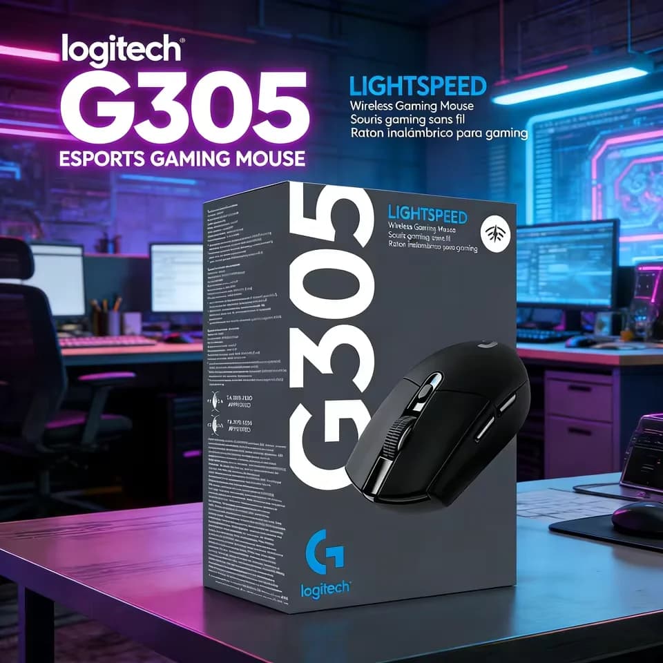 Logitech G305 Wireless Mouse, Gaming Esports Programmable Office Desktop Laptop Mouse, Computer Gaming 2.4G Ergonomic Mouse