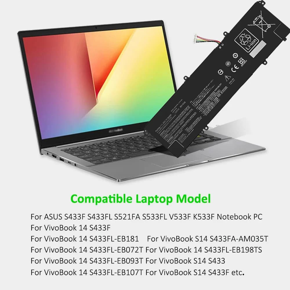SKOWER C31N1905 Laptop Battery ASUS VivoBook S433F S433FL Adolbook adol14z adol14flc S4600F S5600F - 2