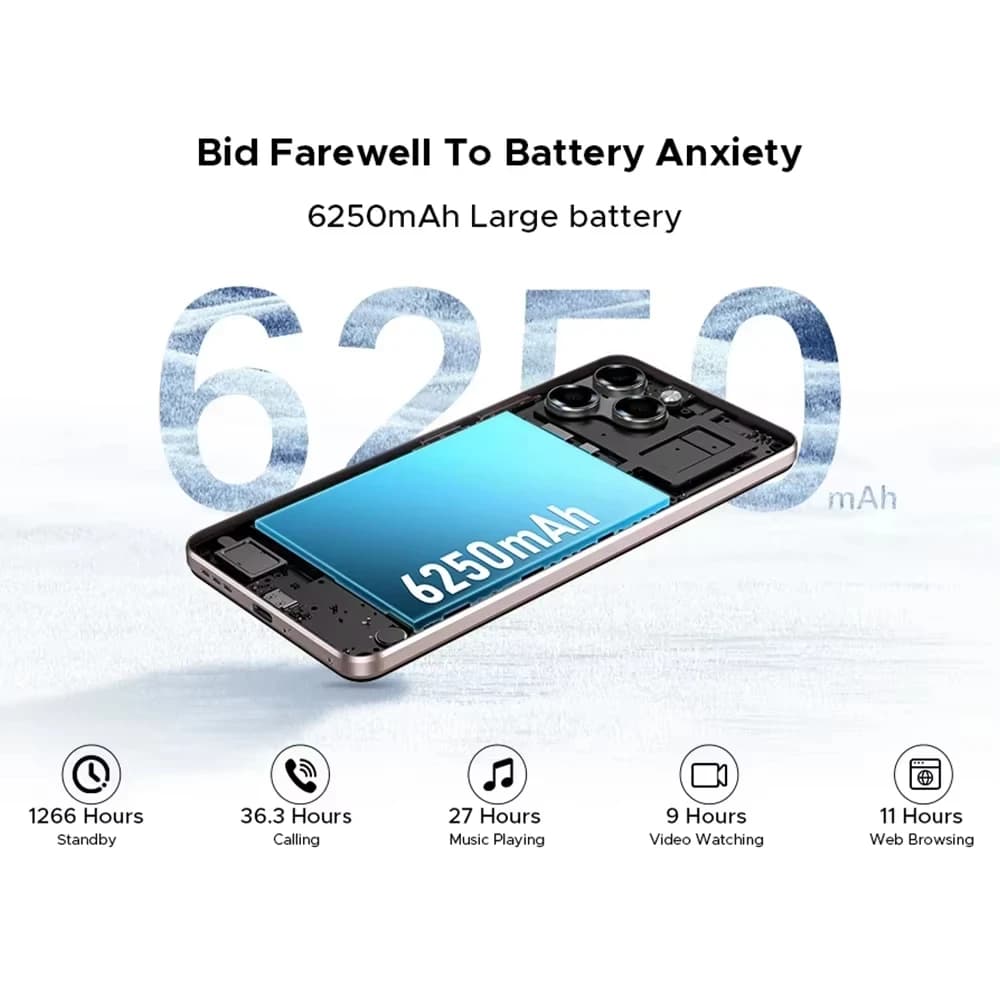 DOOGEE Note58 Pro Smartphone 6.75" HD+ Display Telephon Portable 8GB RAM 256GB ROM 6250mAh Battery Android 15 NFC Mobile Phones - 4