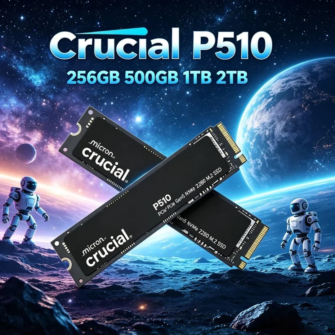 In Stock Micron Crucial P510 1TB PCIe5.0 SSD M.2 2280 TLC NAND 9500MB/s Write Upgrade From P3 Plus