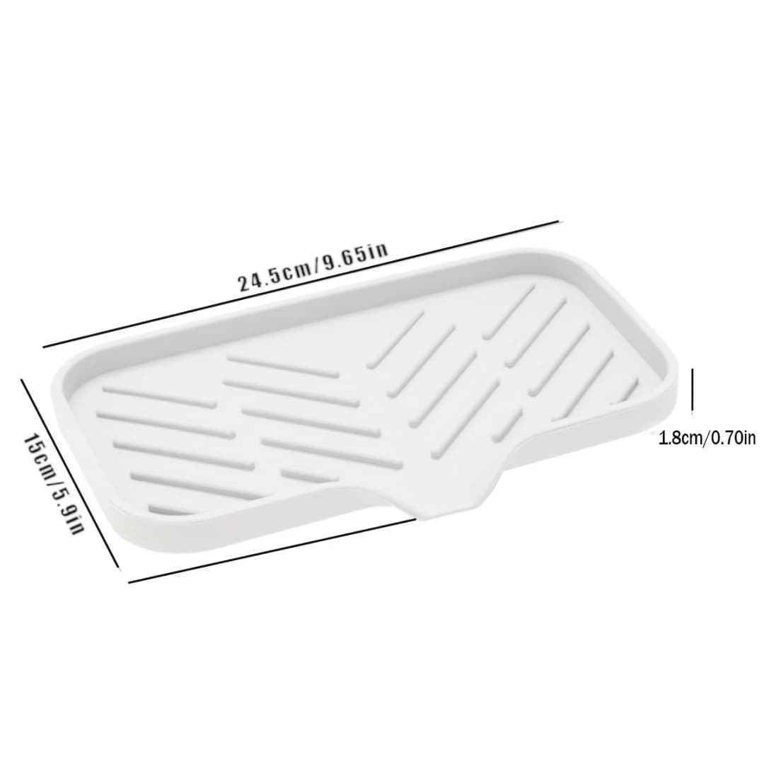 Sink Silicone Tray With Drain Soap Sponge Storage Holder Countertop Sink Scrubber Brush Soap Storage Rack Kitchen Organizer - 4