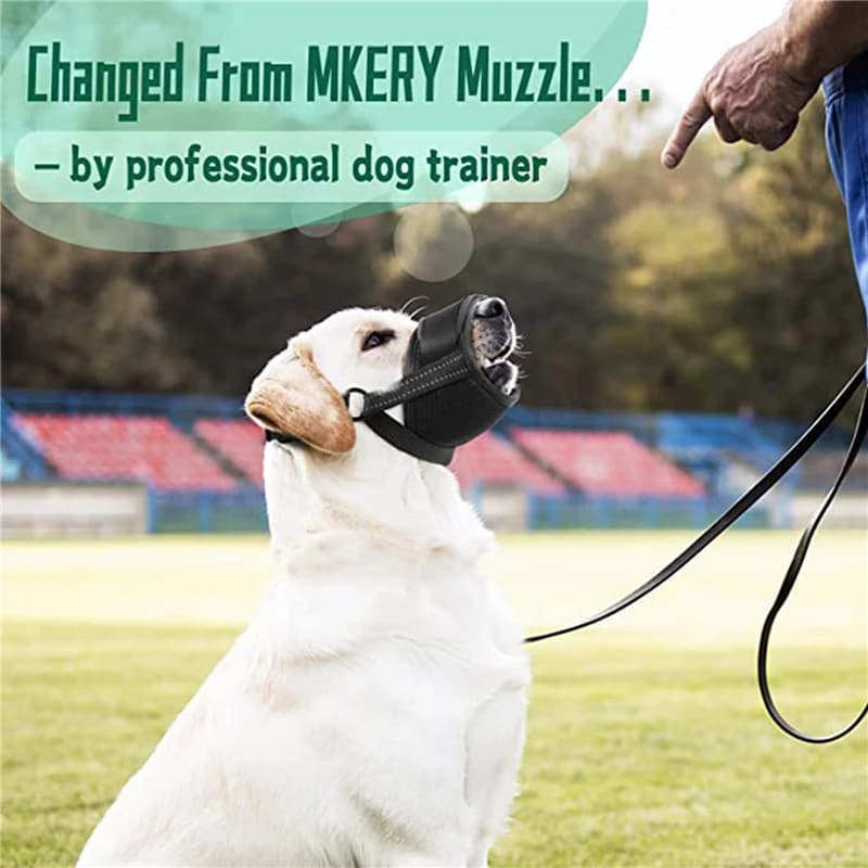 Dog Muzzle Puppy and Large Dog Anti Barking Adjustable Anti-biting Mesh Breathable Soft Pet Mouth Muzzles Straps Doggie Supplies - 4