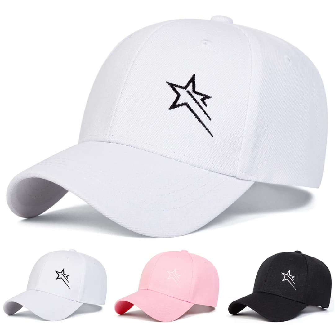 Unisex Five-pointed Star Embroidery Baseball Caps Spring and Autumn Outdoor Adjustable Casual Hats Hip Hop Hat Sunscreen Hat