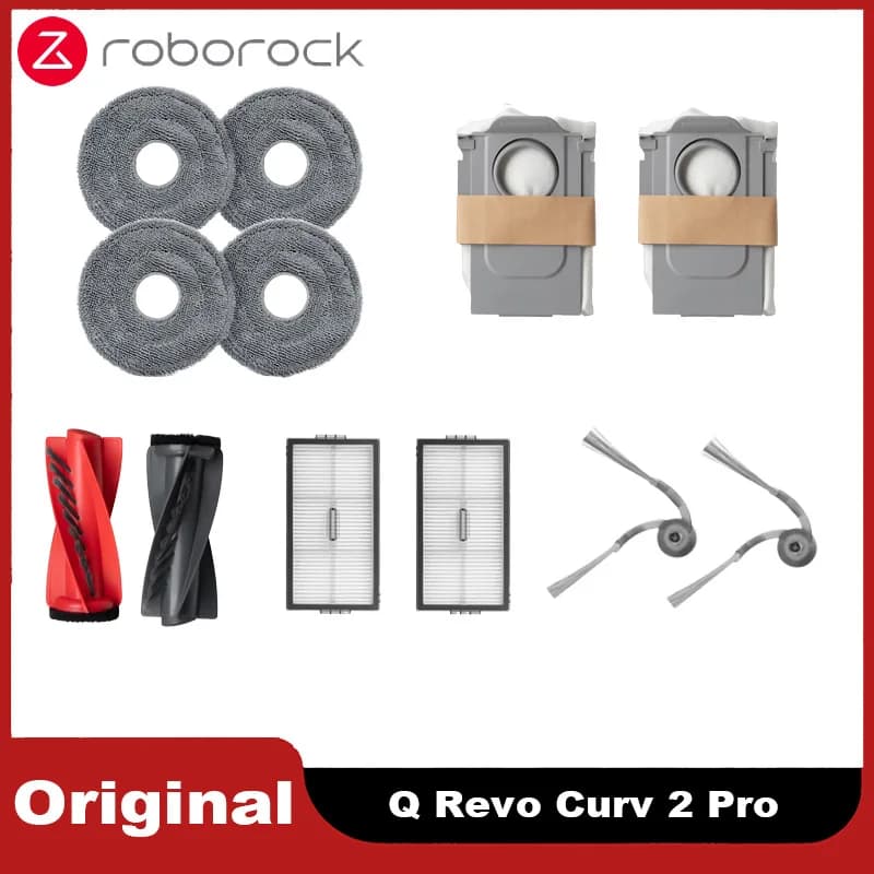 Original Roborock Q Revo Curv 2 Pro Accessory Filter DuoDivide Main Side Brush Mop Dust Bag Robot Vacuum Cleaner Parts Optional