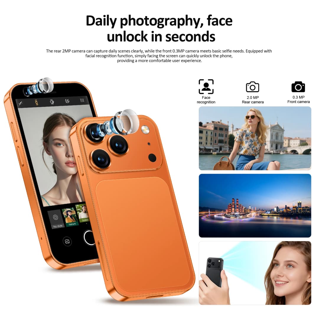 هاتف ذكي صغير SERVO 18SE MINI، أندرويد، 3G WCDMA، بطاقتي SIM، 2GB+16GB، متجر Play، Wi-Fi، فتح الوجه، شاشة 3.0 بوصة - 6