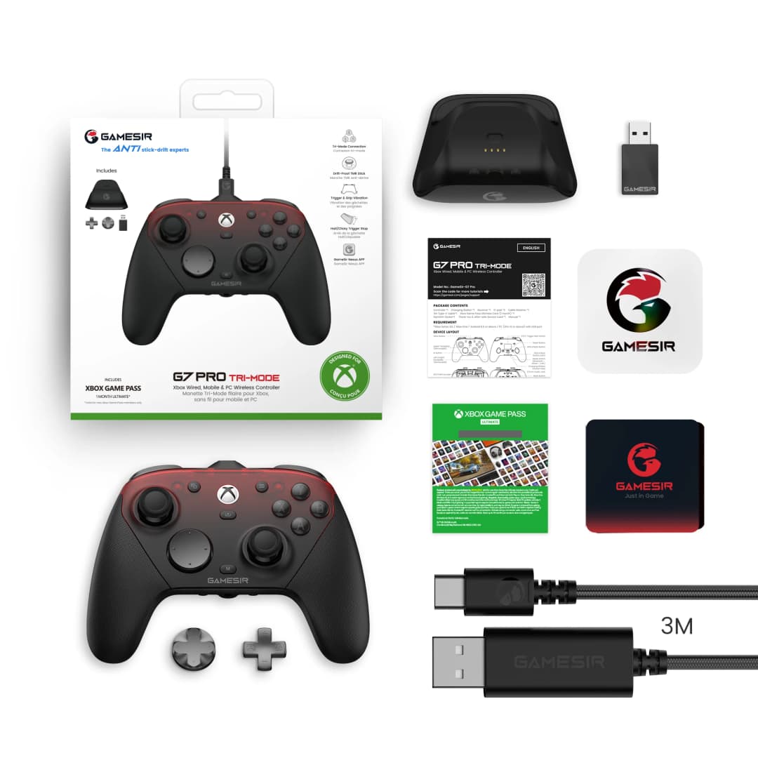 GameSir G7 Pro Xbox Series X|S Controller - TMR Sticks, Hall Effect Triggers, 1000Hz Polling, 6-Axis Gyro, Charging Station - 6