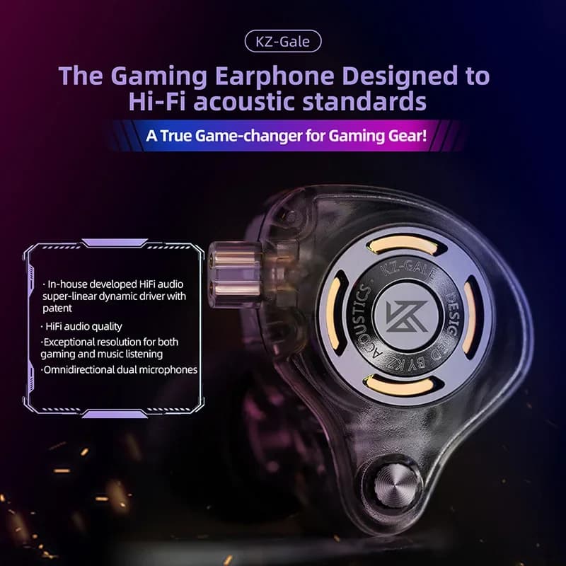 KZ Gale Earphone HIFI Bass Earbud Gaming and Music Headset Super-linear Dynamic Driver Detachable Design - 3