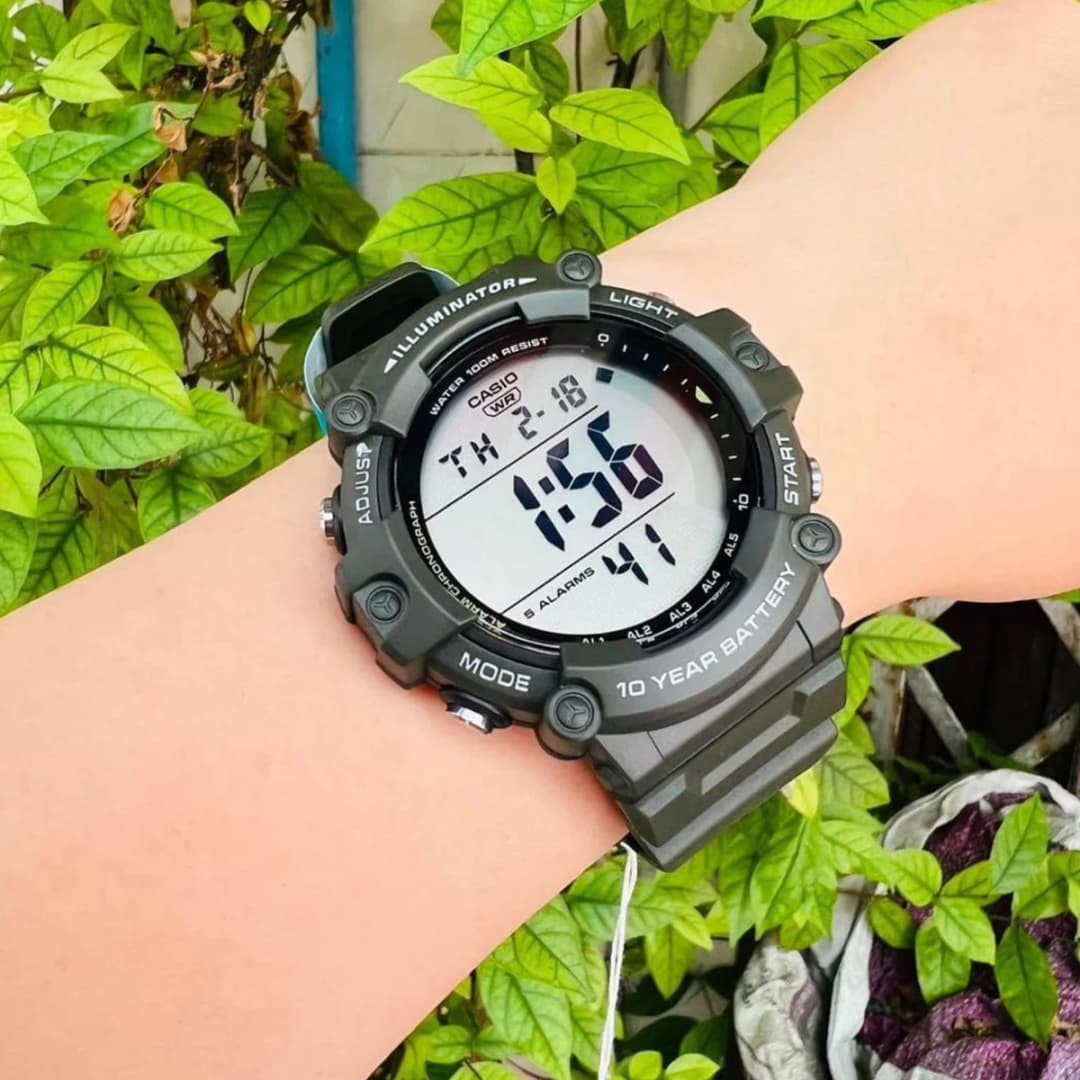 ساعة كاسيو رجالية بشاشة كبيرة متعددة الوظائف إلكترونية عرض واضح وبسيط AE-1500WHX-1A/3A - 2