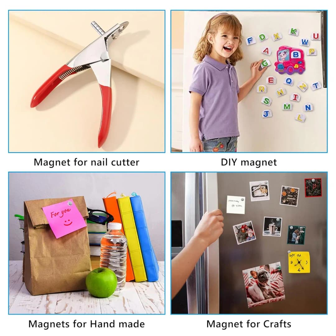 مغناطيس صغير، 4 أحجام مختلفة، مغناطيس صغير، مغناطيس ثلاجة صغير، مغناطيس DIY، متعدد الاستخدامات للمكتب والحرف والعلوم - 3