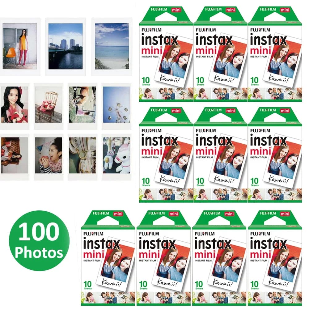 10-100 Sheets Of FUJIFILM White Edge Photo Paper Mini 11 8/9/7s/25/90/12 Universal 3 inch One-time Imaging Fujifilm Photo Paper