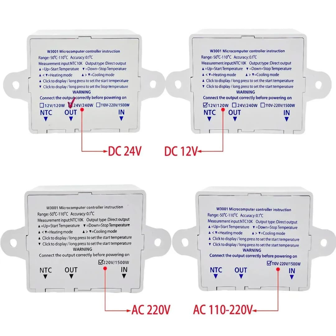 STONEGO W3001 التحكم الرقمي في درجة الحرارة، ترموستات تبديل، ميزان حرارة، منظم حرارة جديد 12/24/220 فولت - 4