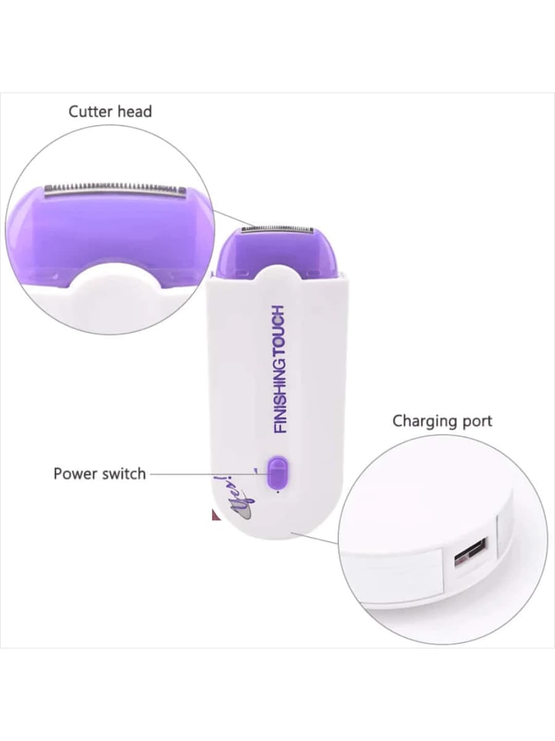 Professional female facial, leg, bikini, hand, body, electric shaver, hair removal device - 3