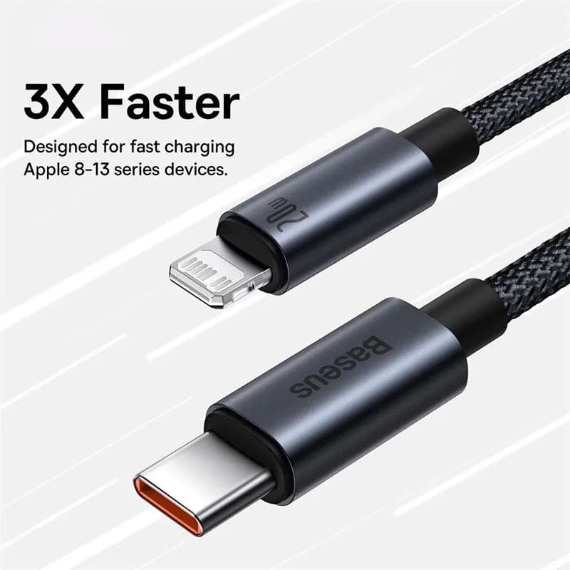 كابل Baseus 20 واط PD USB C لهاتف iPhone 14 و13 و12 Pro Max شحن سريع كابل USB C لهاتف iPhone 12 Mini Pro Max كابل بيانات USB Type C - 2