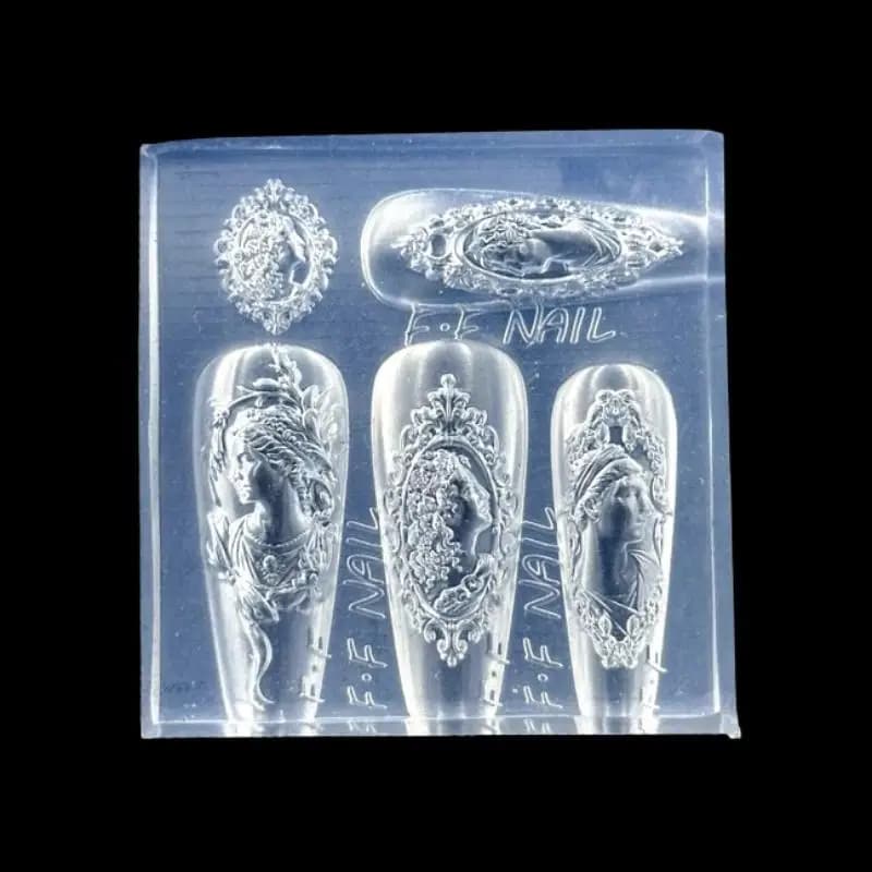 إطار صور أفاتار قالب أظافر سيليكون ثلاثي الأبعاد، تصميم فيونكة على الطراز الأوروبي، قالب مانيكير وأداة تزيين فن الأظافر - 4
