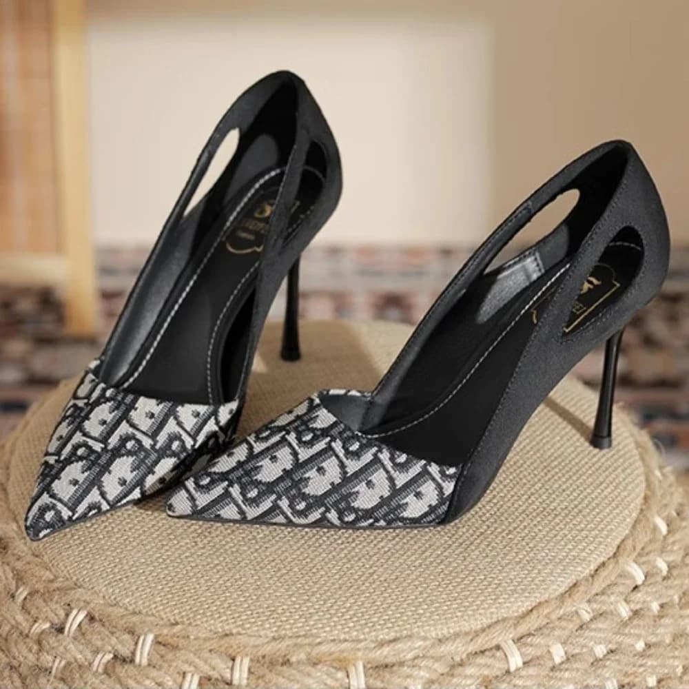 Embroidered Sandals Women Fashion Pointed Heeled 2025 Summer Luxury Heeled High Heels Women Shoes Shallow Casual High Sandals - 4