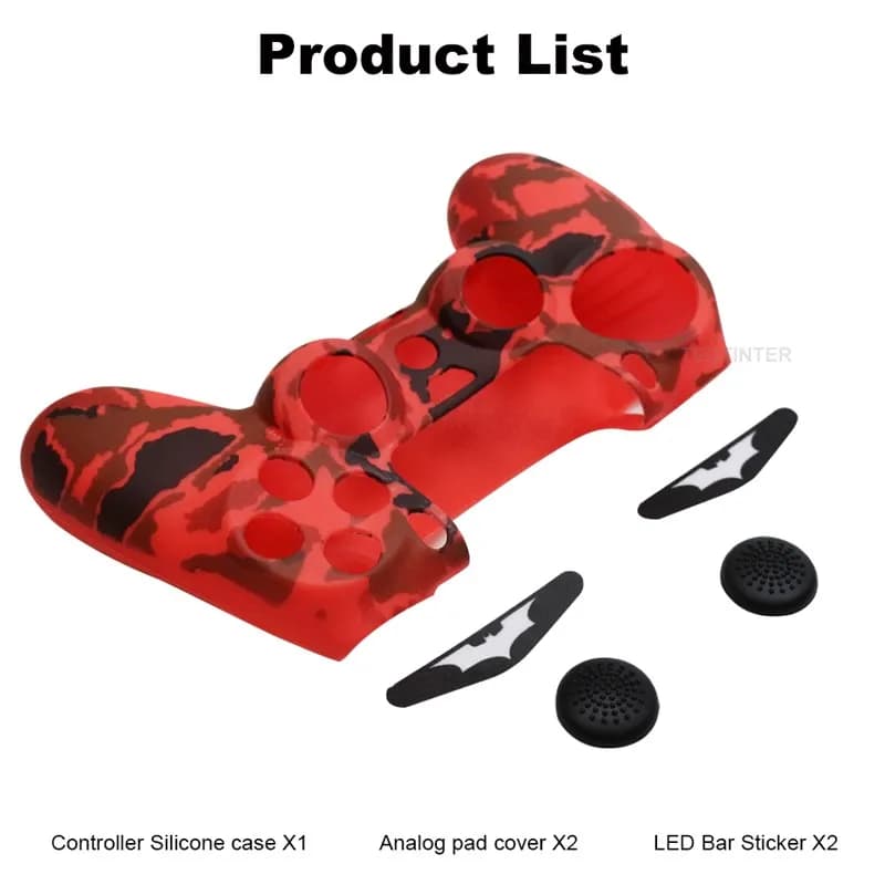 غطاء حماية سيليكون لجهاز Sony PS4 Pro Slim، مع أغطية قبضة الإبهام ليد التحكم PS4 - 6