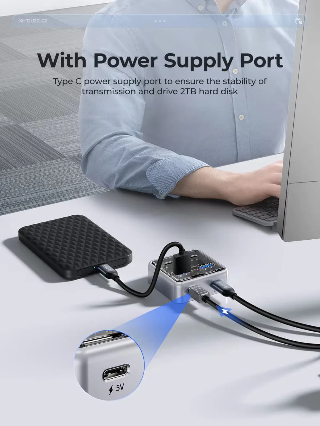 محول ORICO USB 3.2 مناسب لجميع أجهزة Macbook وMac Mini مع 2 منفذ USB A و2 منفذ USB C - 2
