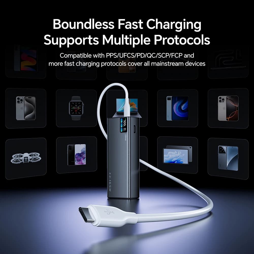 zime 165W 20000mAh Power Bank Support PD3.0 PPS Fast Charging For Macbook Tablet iPhone 17 16 Two-way Fast Charging - 5