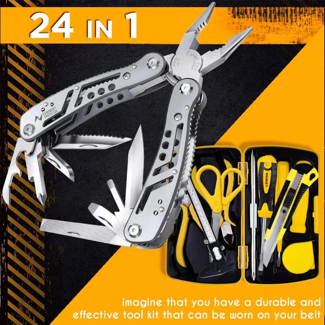 24 in 1 Multifunctional Universal Diagonal Pliers Hardware Wire Cutters Professional Electrician Anti Slip Durable Repair Tools - 4
