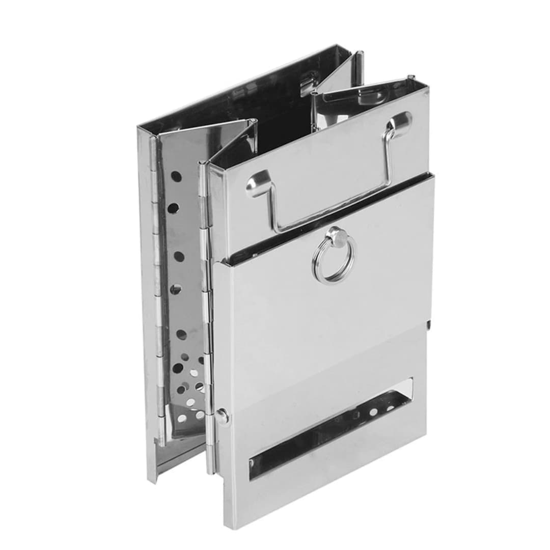 Tomshoo Wood Stove Portable Foldable Stainless Steel Camping Stove With Mini Charcoal Grill Lightweight Barbecue Grill - 5