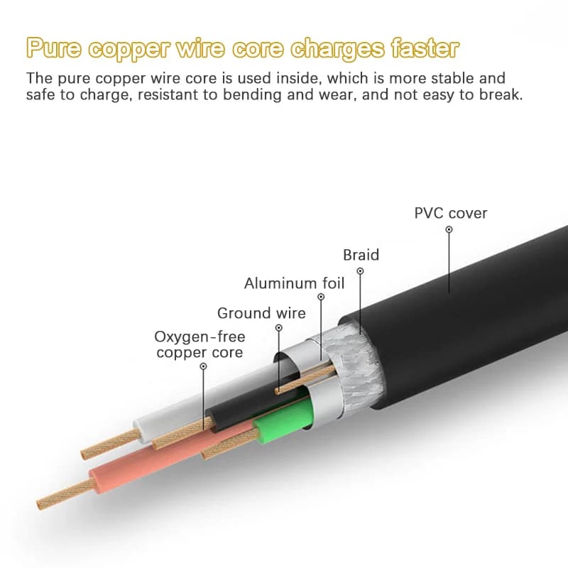 كابل شحن مغناطيسي قوي 2 دبوس أسود/أبيض عالمي لساعة ذكية خط شحن حبل متوافق مع أجهزة مختلفة - 6